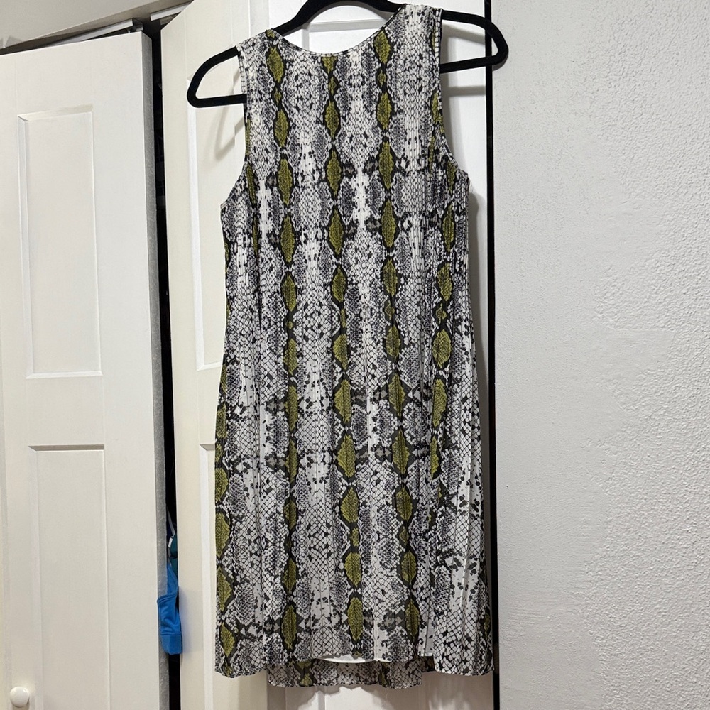 Halogen Snake Print Mini Dress - Black, White, Green